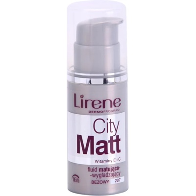 Lirene City Matt матиращ флуид фон дьо тен с изглаждащ ефект цвят 207 Beige 30ml