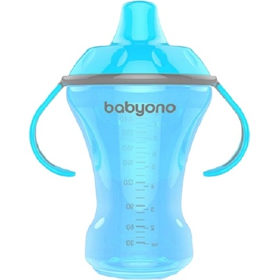 BabyOno Неразливаща чаша Babyоno - Natural, 260 ml, синя (5901435406076-синя)