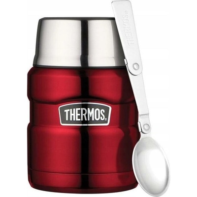 Thermos Termoska na jídlo se skládácí lžící a šálkem 470 ml Malinová