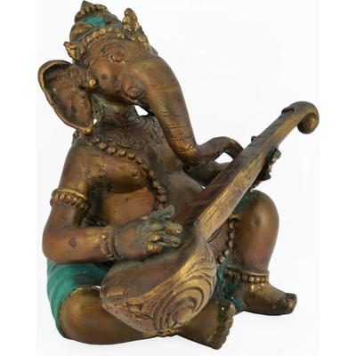 Socha Ganesh kov 19 cm sitar