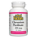 Natural Factors Chromium Picolinate, 250 mcg, 90 таблетки, Natural Factors (1636 NF)