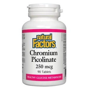 Natural Factors Chromium Picolinate, 250 mcg, 90 таблетки, Natural Factors (1636 NF)
