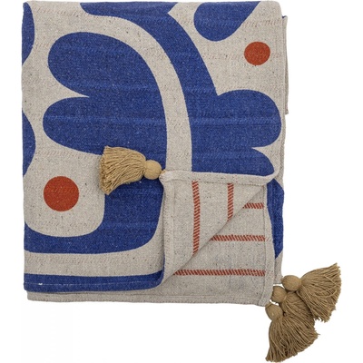 Bloomingville Prehoz z recyklovanej bavlny Eviaya Blue 130 × 160 cm