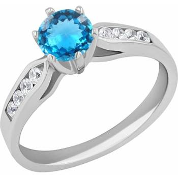 Eppi Zásnubný prsteň s topásom a diamantmi Cletia R33873