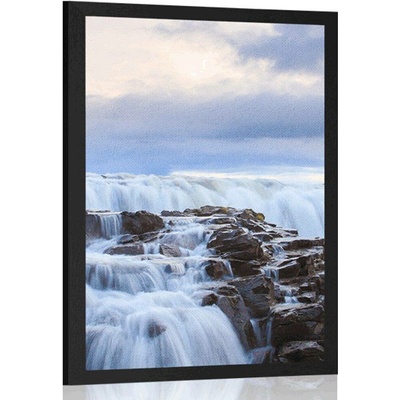 Plakát vodopády na Islandu - 40x60 silver