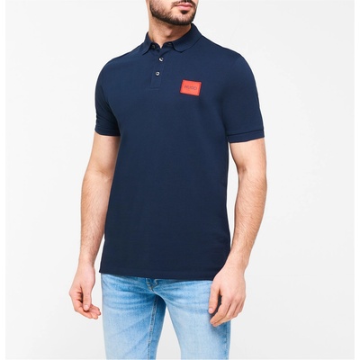 Hugo Блуза с яка Hugo Mens HUGO Deruso Short Sleeve Polo Shirt with Logo Detail and Ribbed Collar - Premium Cotton - Dark Blue 405