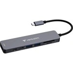 Verbatim Докинг станция Verbatim 32158, от USB-C към 1x USB-C(PD), 1x USB-C, 2x USB-A, 1x HDMI, 1x SD четец, 1x microSD четец, сива (VERBATIM-32158)