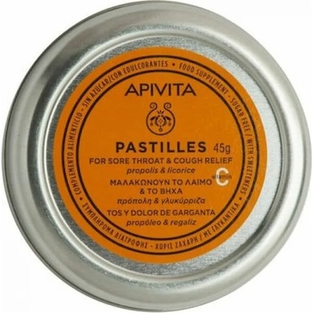 APIVITA Пастили за гърло с прополис и сладък корен , Apivita Pastilles Licorice & Propolis 45gr