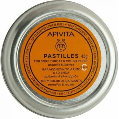 APIVITA Пастили за гърло с прополис и сладък корен , Apivita Pastilles Licorice & Propolis 45gr