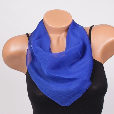 Стилно дамско фишу в син цвят