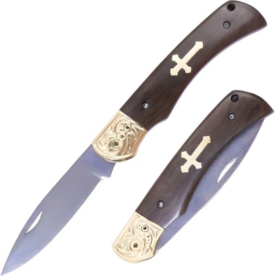 IZMAEL Outdoorový skládací nůž WG747 Hnědá/Zlatá 7.8 cm
