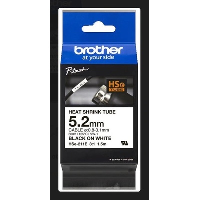 BROTHER HSE211E čierna tlač biely podklad 5,2 mm 1,5 m