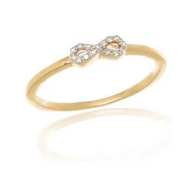 L'Amour Diamonds Zlatý prsten s nekonečnem s diamanty RR56806Y