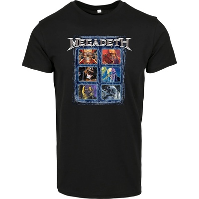 MERCHCODE Мъжка тениска в черен цвят Merchcode Megadeth Heads Grid UB-MC795-00007 - Черен, размер XS
