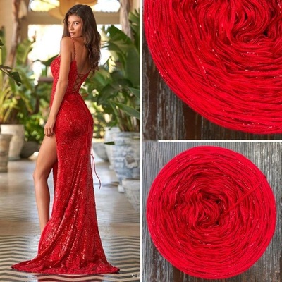Příze Čarovné klbko (4n) 1000m Limited Edition No.109 glitter rot
