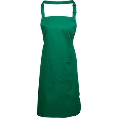 Premier Workwear Keprová pracovní zástěra s kapsou z kolekce Colours Collection zelená smaragdová Pantone 341C 72x86cm PW154