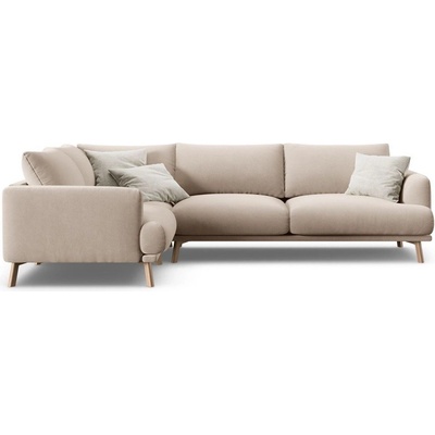 Micadoni Бежов кадифен ъглов диван (ляв ъгъл/L форма) Naomi - Micadoni (MIC_LC_L_44_F1_NAOMI1)