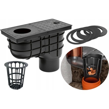 Chudej Strešný lapač Kanalizačná vpusť bočná štandard D110 mm čierna KV110BST