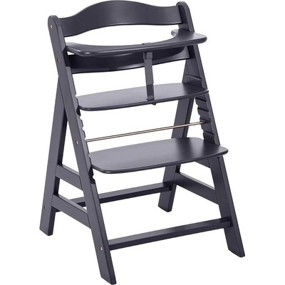 Hauck Дървен стол за хранене Hauck - Alpha+, Dark Grey (661406)