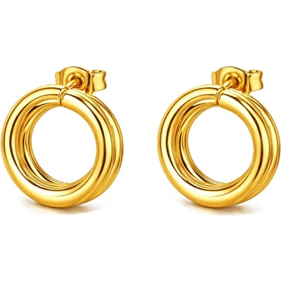 Solla Trivium Gold dámske náušnice z ocele 304 zlaté CH-Z-NA34