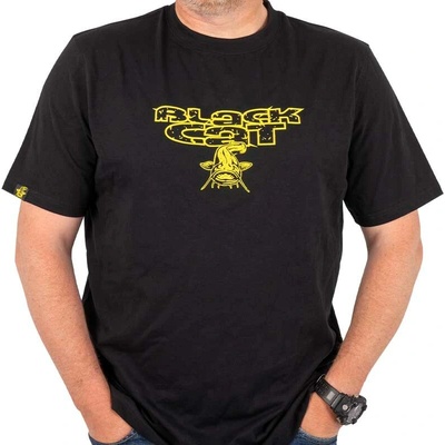Black Cat tričko Distressed Logo Black Tee – Zboží Mobilmania