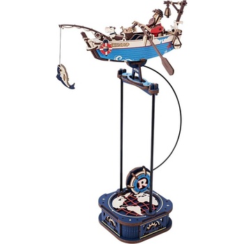 Robotime Дървен 3D пъзел Robo Time от 161 части - Рибар в океана (MCD02)