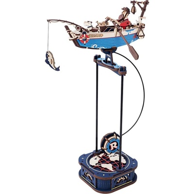 Robotime Дървен 3D пъзел Robo Time от 161 части - Рибар в океана (MCD02)