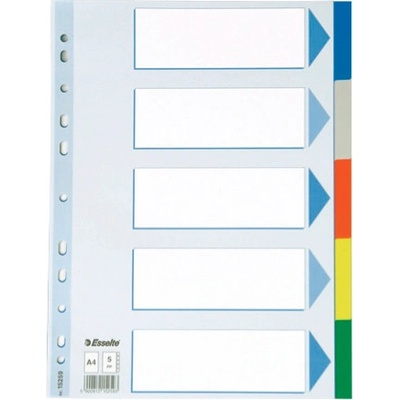 Esselte Разделител пластик с 5 цветни теми Esselte A4 (1302043-15259)