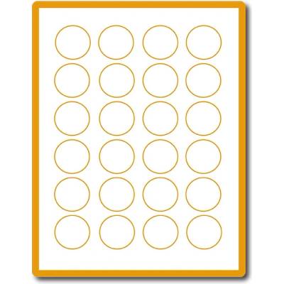 Print Etiketa A4, Kruh 40 mm, Žltá reflexná, 24 etikiet na hárku - Balenie 1000 ks