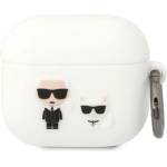 Karl Lagerfeld Кейс Karl Lagerfeld KLACA3SILKCW за AirPods 3, бял / бял, Silicone Kar (KF001580-0)