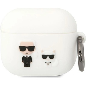 Karl Lagerfeld Кейс Karl Lagerfeld KLACA3SILKCW за AirPods 3, бял / бял, Silicone Kar (KF001580-0)
