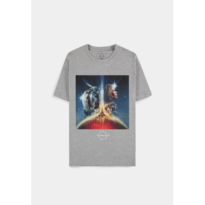 Starfield Box Art Men's Short Sleeved T-Shirt grey