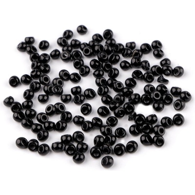 Prima-obchod Plastové korálky kapky, imitace rokajlu 4,7x5,3 mm, barva 7 černá