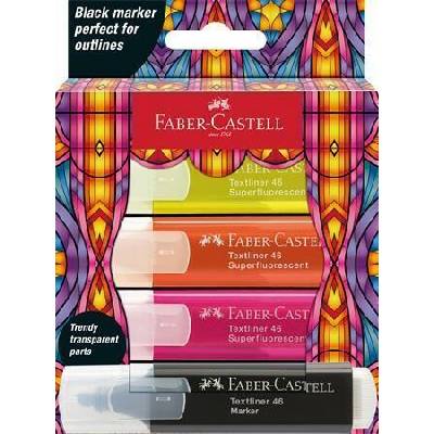 Faber-Castell Glassy 3 různé neonové barvy + černá 254693