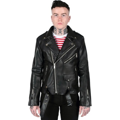 Krivák pánska STRAIGHT TO HELL Vegan Commando Black/Silver Ball Pull/Red Lining VEG-COM-BLK-SIL