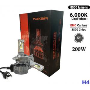  Комплект от 2 броя LED ЛЕД диодни крушки H4 Х4 12V 200W 17000lm за фарове Canbus без грешки 6000К къси/дълги