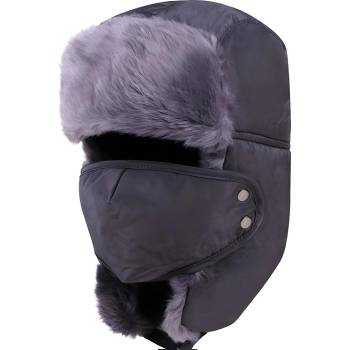 HARAHU Зимна кожушинова шапка - Сив kp11058 (11058)