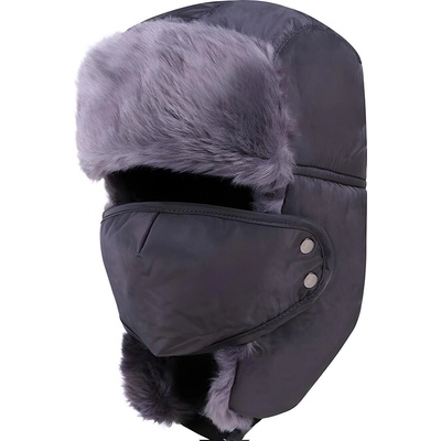 HARAHU Зимна кожушинова шапка - Сив kp11058 (11058)