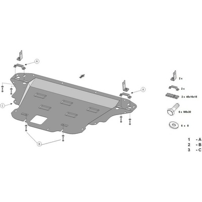 Kryt pod motor FORD FOCUS III Box Body / Hatchback - Plech - 8595698044242