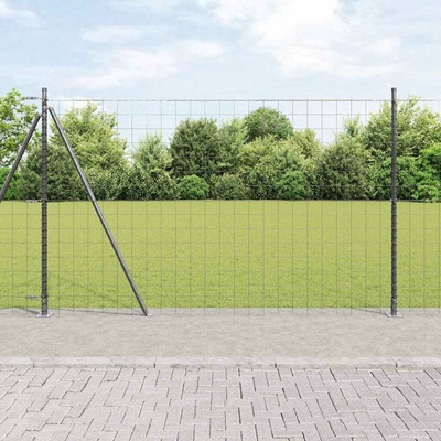 OMAXI Evropský plot s betonovou základnou 10 x 1,4 m Šedá Síťovina 242822