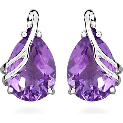 Silver Cat Úchvatné stříbrné náušnice s ametystem Colored Stones SC589