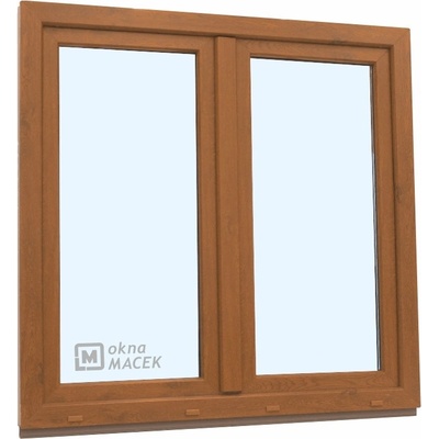 KNIPPING Plastové okno - 70 AD, 1200x1200 mm, O+OS klapačka, zlatý dub Barva, imitace: zlatý dub/bílá (jednostranně)