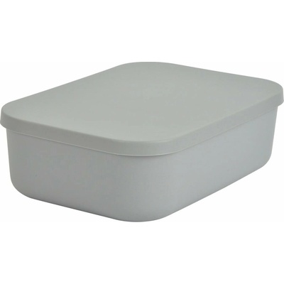 Homéa plastový úložný box s vekom 24 x 18 x 8 cm sivý