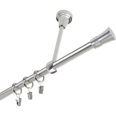 OK-GarnýžeCZ Garnýž kovová jednořadá 19mm Capri nerez 250 cm do stropu / kroužky s žabkou
