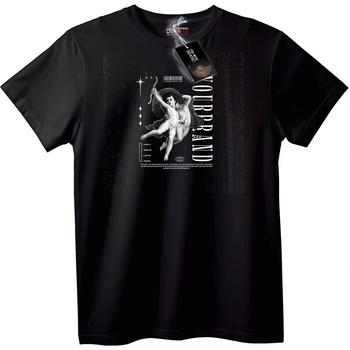 NOONEBRAND Тениска Черупков Ангелски Дизайн - 5XL, Black