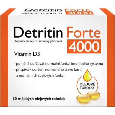 Detritin Forte Vitamin D3 4000 IU 60 měkkých tobolek