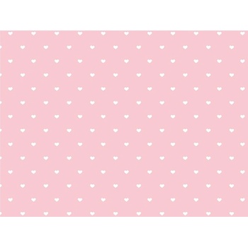 PartyDeco Balicí papír růžový s bílými srdíčky, 100 x 69 cm