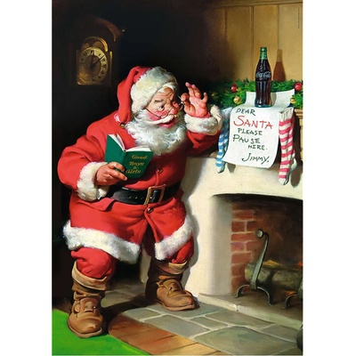 Trefl - Puzzle Coca-Cola: Santa Claus by the fireplace - 1 000 piese