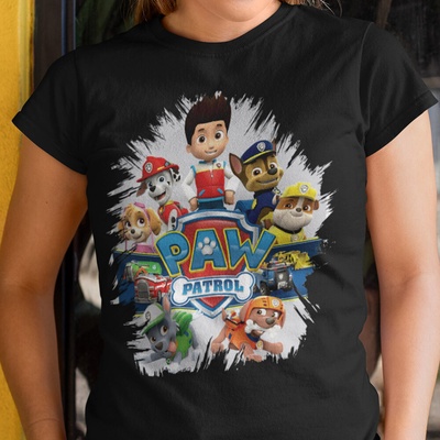 Tričko s potlačou PAW PATROL Dámsky čierna