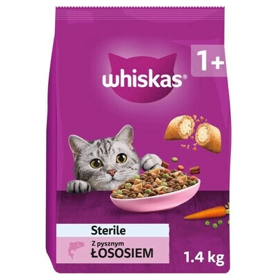 Whiskas Sterile kastrované mačky s lahodným lososom 1,4 kg